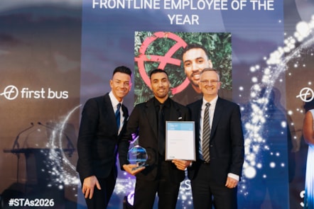 Mansour receives his honour at the Scottish Transport Awards