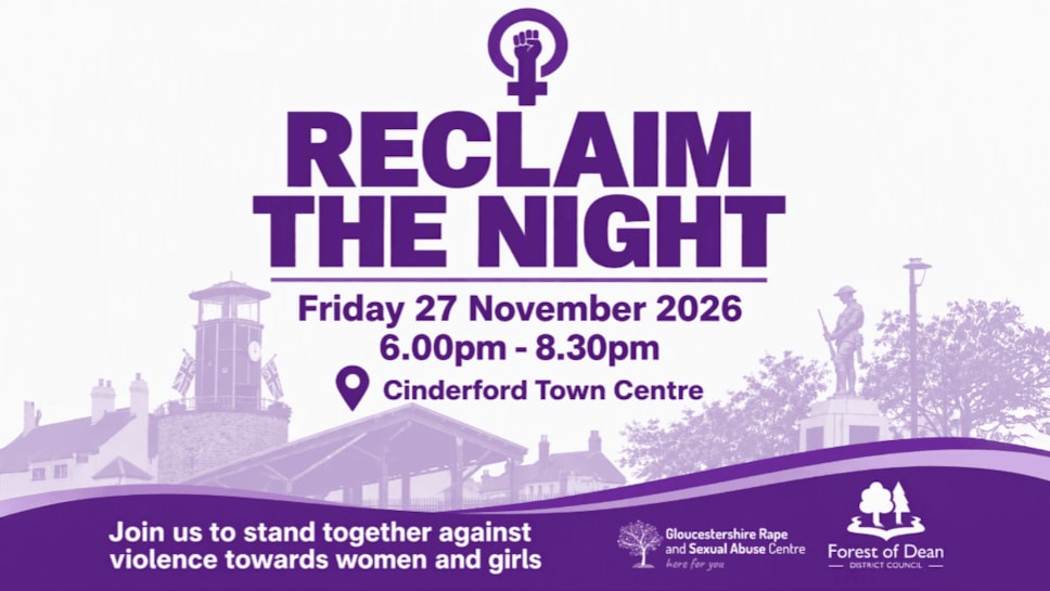 Reclaim the night - logos - Cinderford - Press release