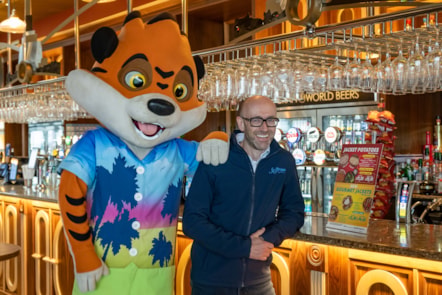 Simon Palethorpe, CEO, Haven and Rory the Tiger at The London Stone, Kent Coast