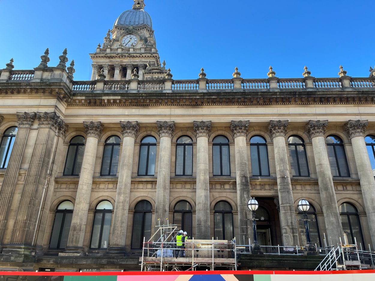 Leeds Town hall air raid: The landmark project which will see the town hall redeveloped is being carried out by construction partners Kier and will include the creation of a stunning new accessible entrance, box office and bar.
Conservation and repair of key features including stone masonry, delicate plasterwork and doors also aim to protect and preserve the building’s key heritage features.