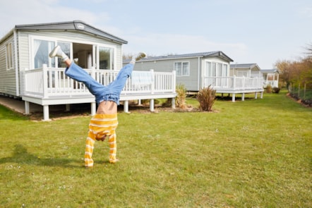 Caravan exterior at Church Farm