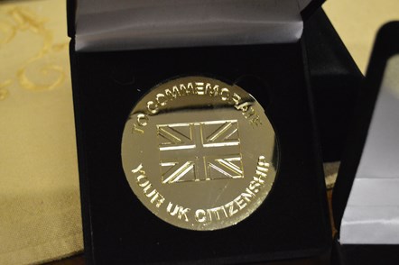 Citizenship commemorative medal close