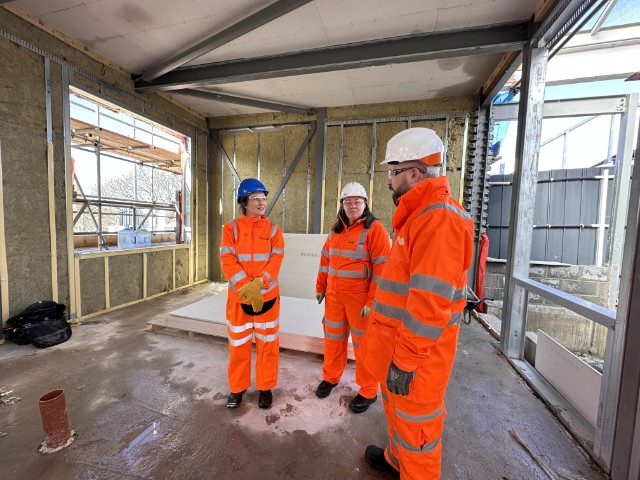 MSP visits Troon station building as it rises from the ashes: Troon 1
