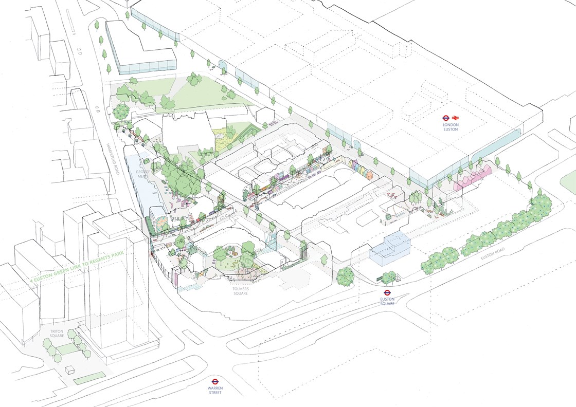 Drummond Street Community Design May 2020: Drummond Street, Camden, London. HS2 Community Environment Fund, HS2 Business and Local Economy Fund, CEF, BLEF.
Credit: Jan Kattein Architects