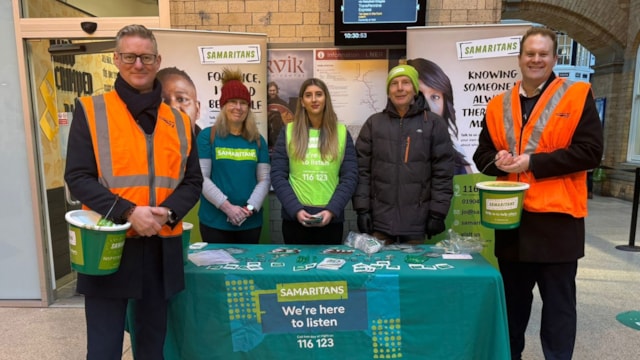 Network Rail teams ‘tea’ up support for Samaritans’ Brew Monday campaign: Brew Monday volunteers at York