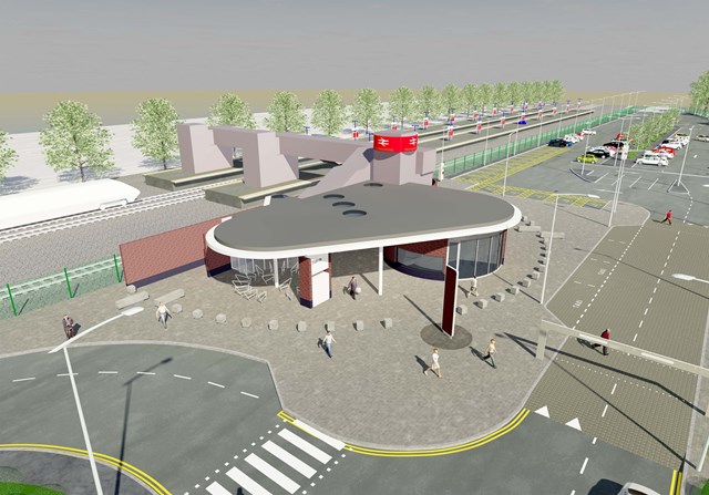 Artist's impression of the new Bromsgrove station