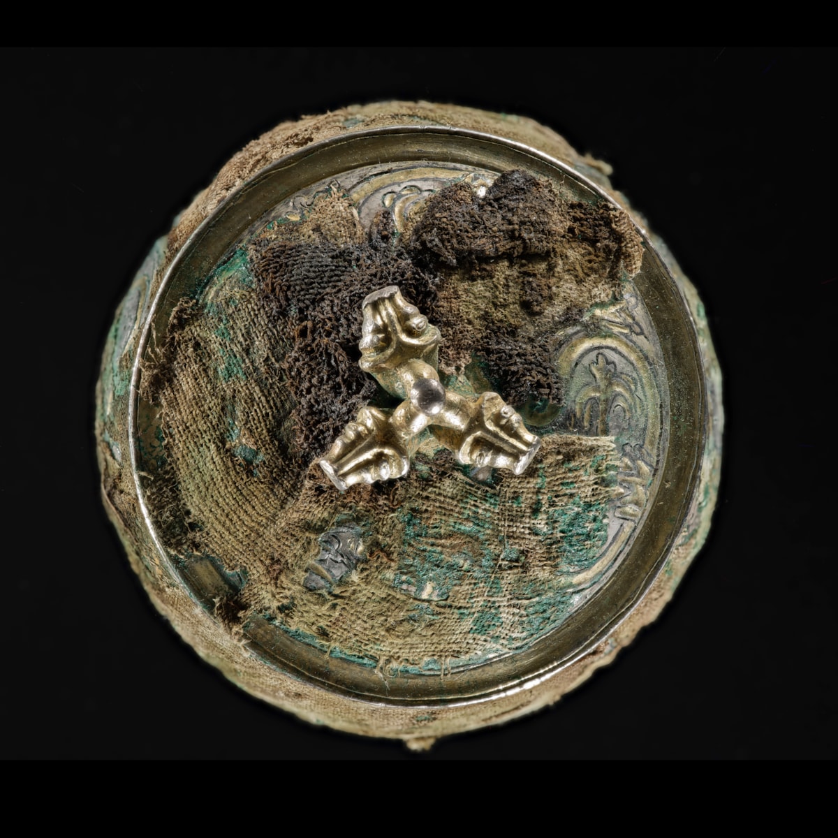 The lidded vessel from the Galloway Hoard from above. Image © National Museums Scotland