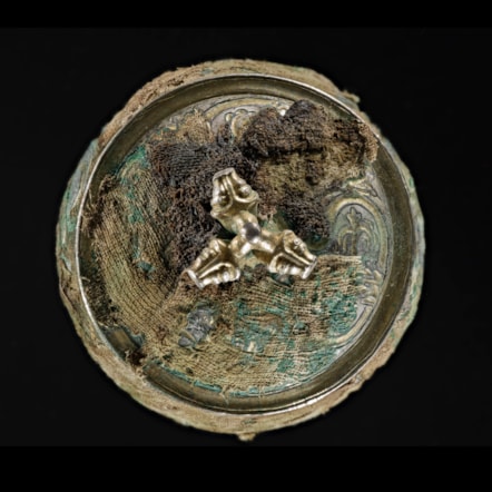 The lidded vessel from the Galloway Hoard from above. Image © National Museums Scotland