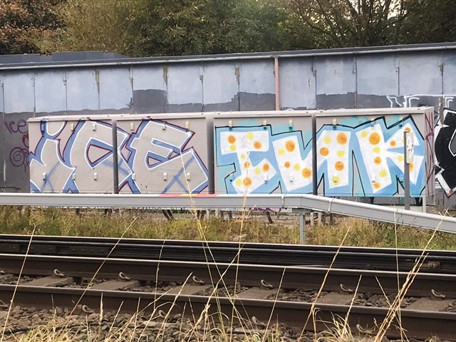 Graffiti on electrical substations in Southport