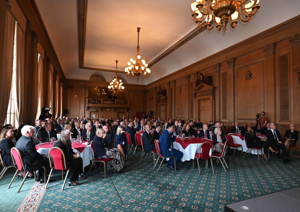 Civic 7: The banqueting suite at Leeds Civic Hall plays host to an event celebrating the life of the late rugby legend Rob Burrow.