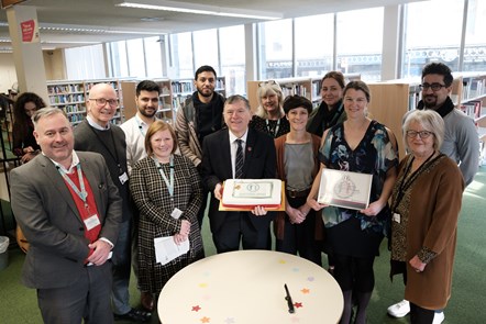 Lancashire County Council staff at the Libraries of Sanctuary awarding event at Nelson Library