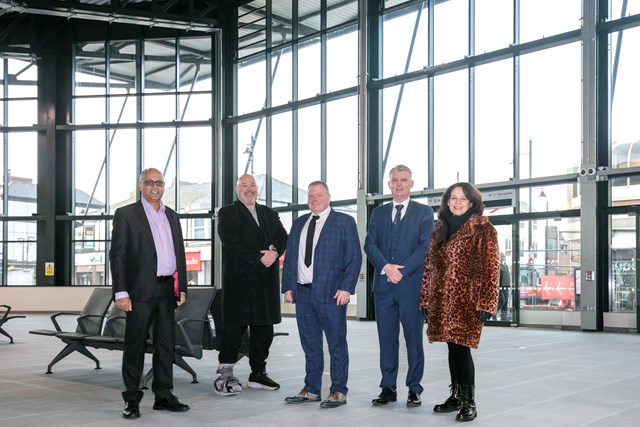 Julie Elliott MP and representatives from Network Rail, Sunderland City Council, and BAM at Sunderland Station: Julie Elliott MP and representatives from Network Rail, Sunderland City Council, and BAM at Sunderland Station