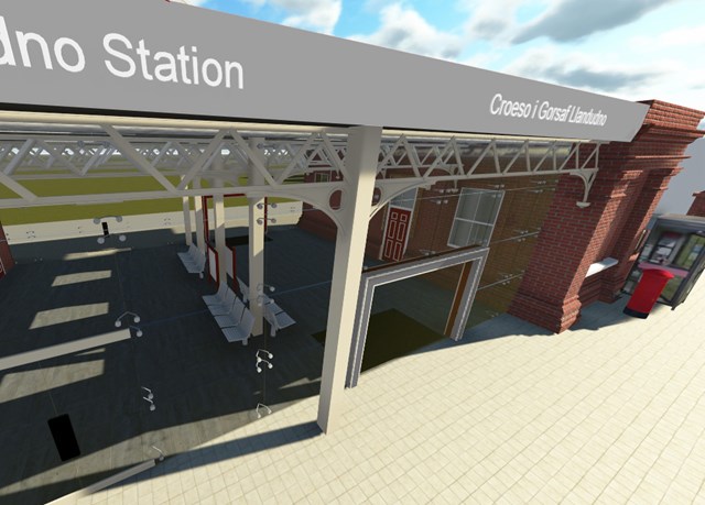Work starts on improvements at Llandudno station: Llandudno Station - artist's impressions of the frontage