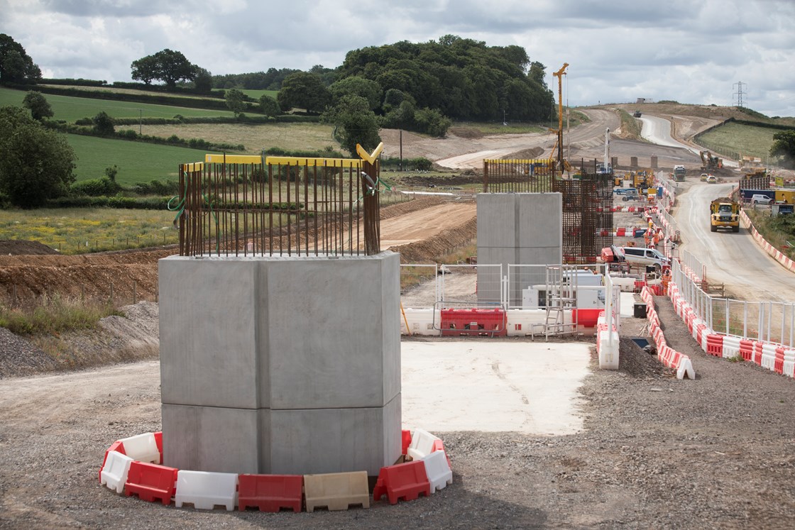 Wendover Dean piers under construction looking south june 2023