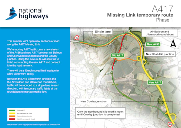 A417 Traffic Switch Map