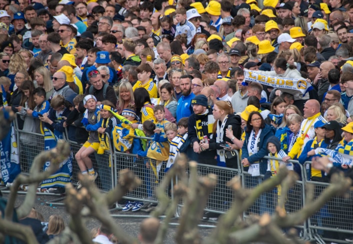 parade 8: Fans out in force for Leeds United's promotion parade.