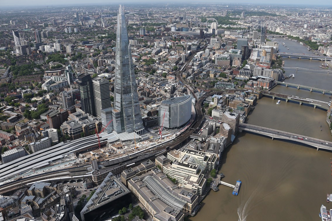 Thameslink Programme - Aerial view of London Bridge 5: London Bridge from the air, summer 2015, redevelopment courtesy of the Thameslink Programme