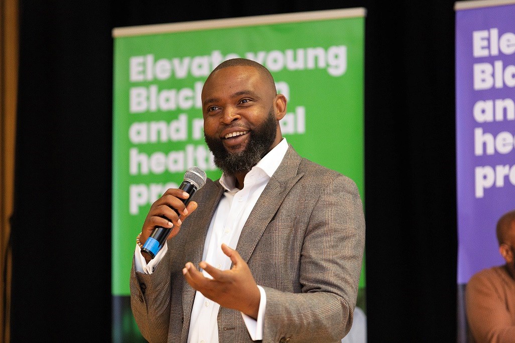 Cllr Jason Jackson speaks during the launch of the Young Black Men and Mental Health programme