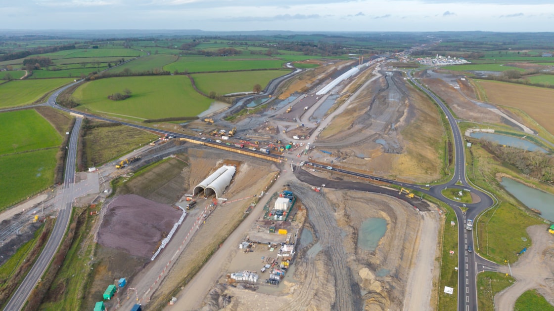 Aerial view of the Greatworth green tunnel and B4525 Dec 2025 Pic 4