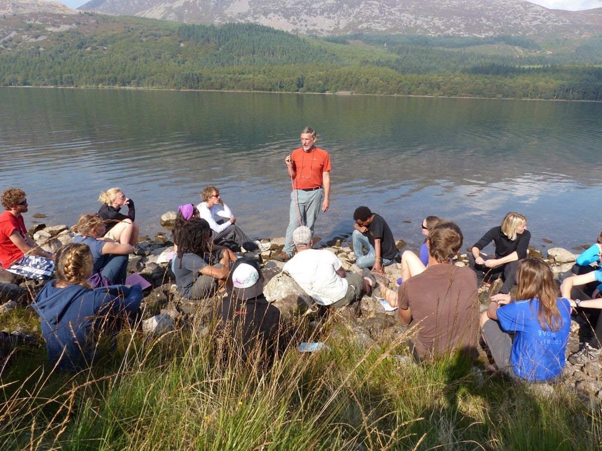 Prof Loynes in an outdoor classroom