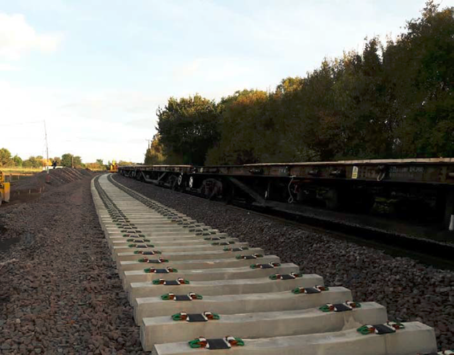 Felixstowe branch line sleeper installation October 2018