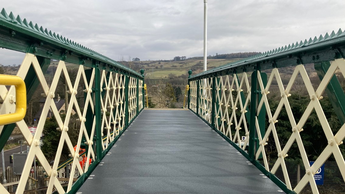 Furness Vale station’s Victorian railway footbridge restored for passengers: Furness Vale footbridge deck