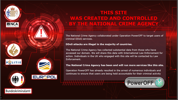 NCA infiltrates cyber crime market with disguised DDoS sites: outage splash page