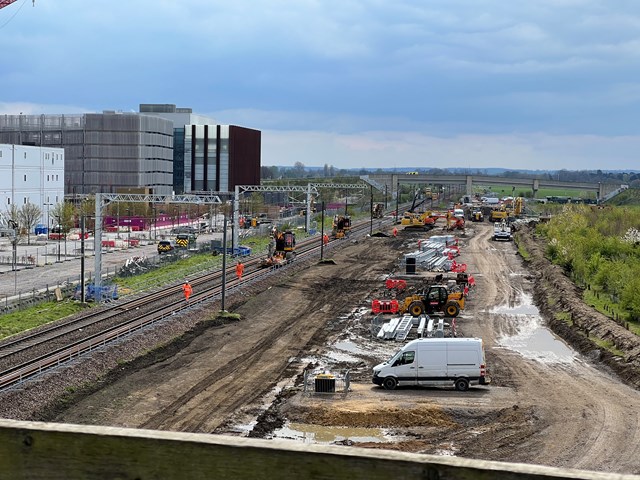 Cambridge South station Anglia April 2023: Image of Cambridge South station site.