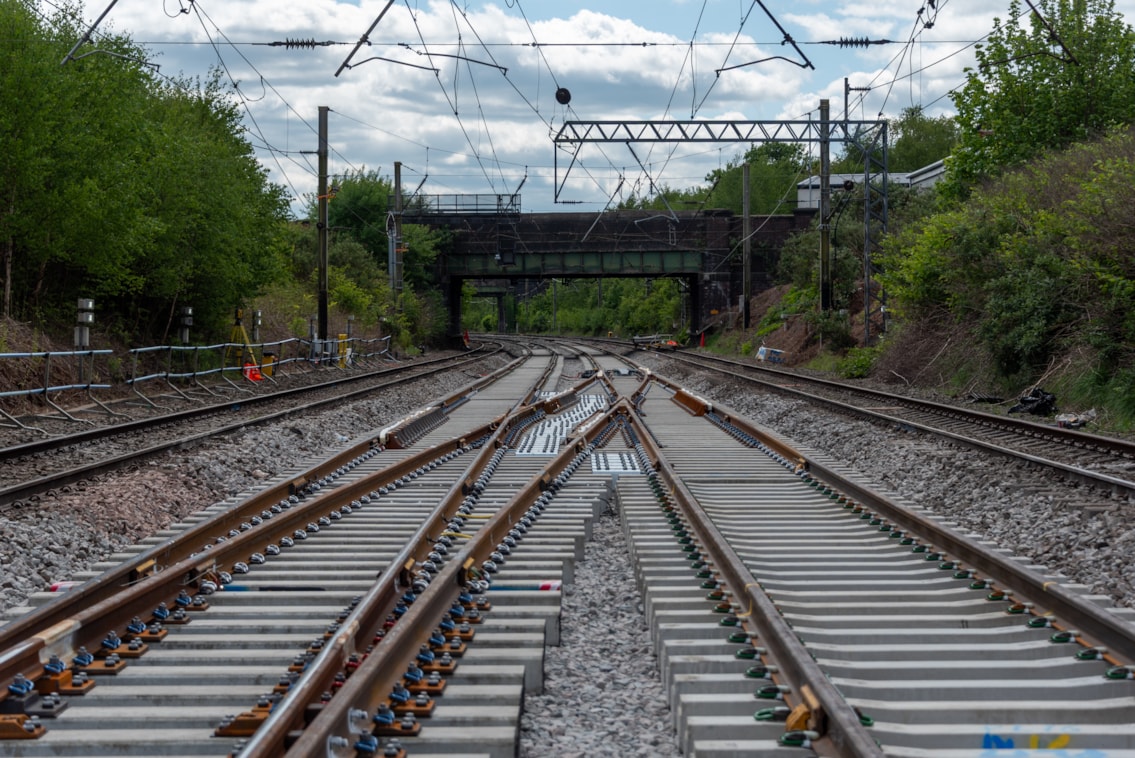 Warrington - Dallam Junction new switches and crossings before ballast dropping