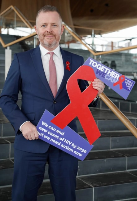 Cabinet Secretary for Health and Social Care Jeremy Miles outside the Senedd