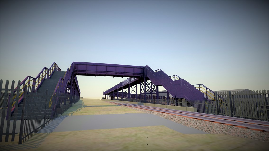 Plans for footbridge over railway at Suggitt's Lane