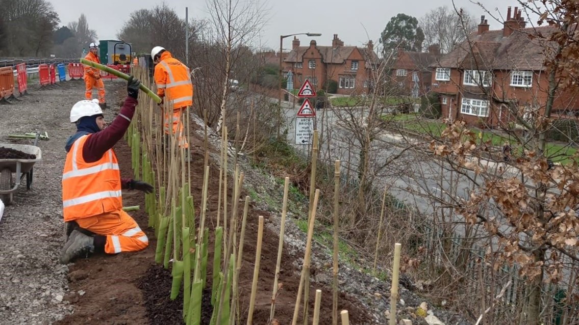 Big dig boosts railway biodiversity on Merseyrail network: Port Sunlight tree planting on Merseyrail network