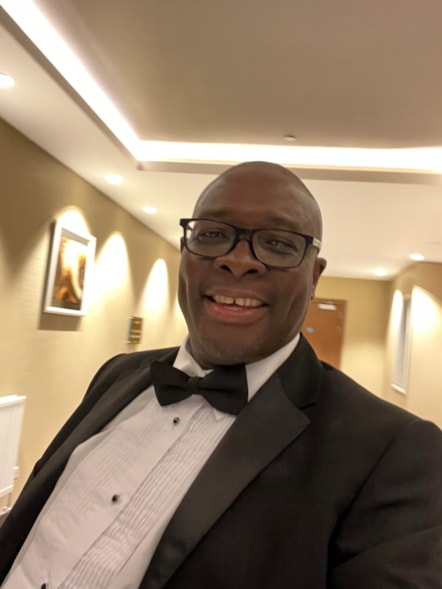Peter Mambara at an awards ceremony