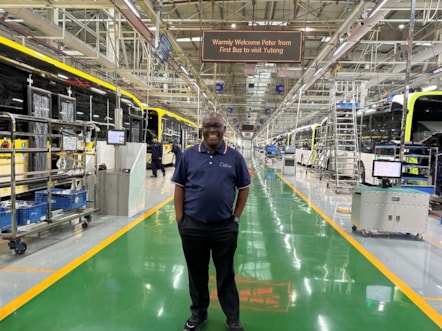 Peter Mambara at Yutong factory