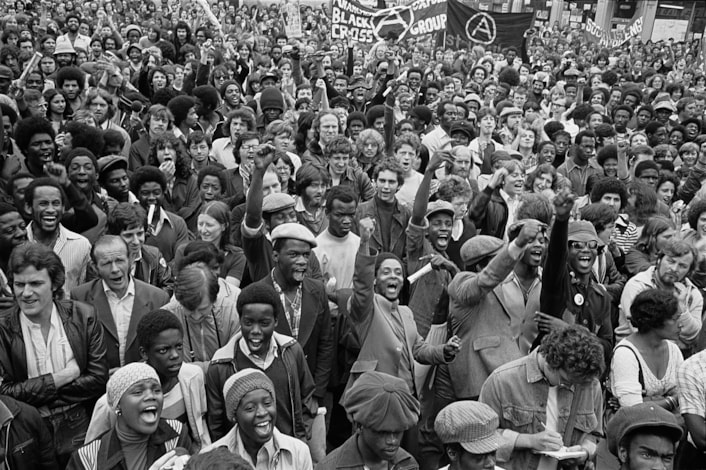 Resistance at Leeds Art Gallery: Paul Trevor, Anti-racists gather to block route of National Front demonstration, New Cross Road, London, August 1977 © Paul Trevor
Leeds Art Gallery will present Steve McQueen: Resistance – How Protest Shaped Britain and Photography Shaped Protest, an exhibition conceived by renowned artist and filmmaker Steve McQueen and curated in collaboration with Clarrie Wallis and Emma Lewis of Turner Contemporary. The exhibition will open later this year, it was announced today.
The exhibition will explore how acts of resistance have shaped life in the UK and the powerful role photography has played in both documenting and driving change.