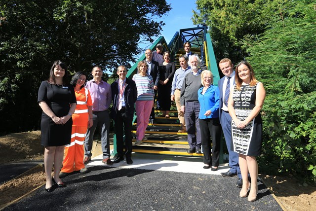 Network Rail, Dyer and Butler, Petersfield Gold Club and Liss Parish Council representatives on the new Stodham bridge: Network Rail, Dyer and Butler, Petersfield Gold Club and Liss Parish Council representatives on the new Stodham bridge