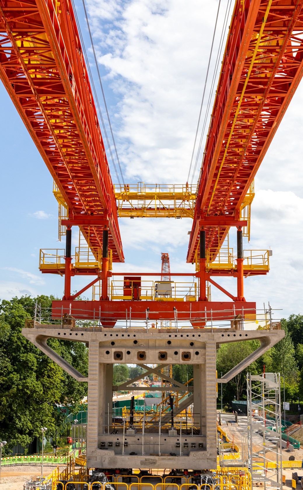 Colne Valley Viaduct launch girder from below May 2022