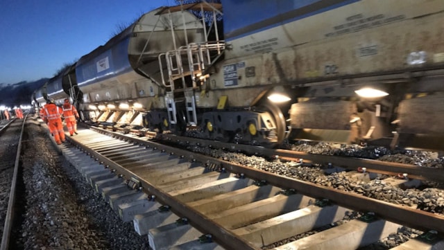 Plan ahead for your rail journeys across East Anglia this Easter: Stock picture of track renewal -4 cropped