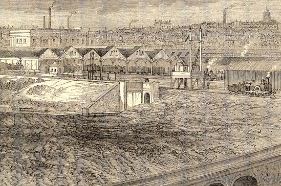 Detail of Curzon Street Station from Illustrated London News (18 September 1865): Credit: Illustrated London News