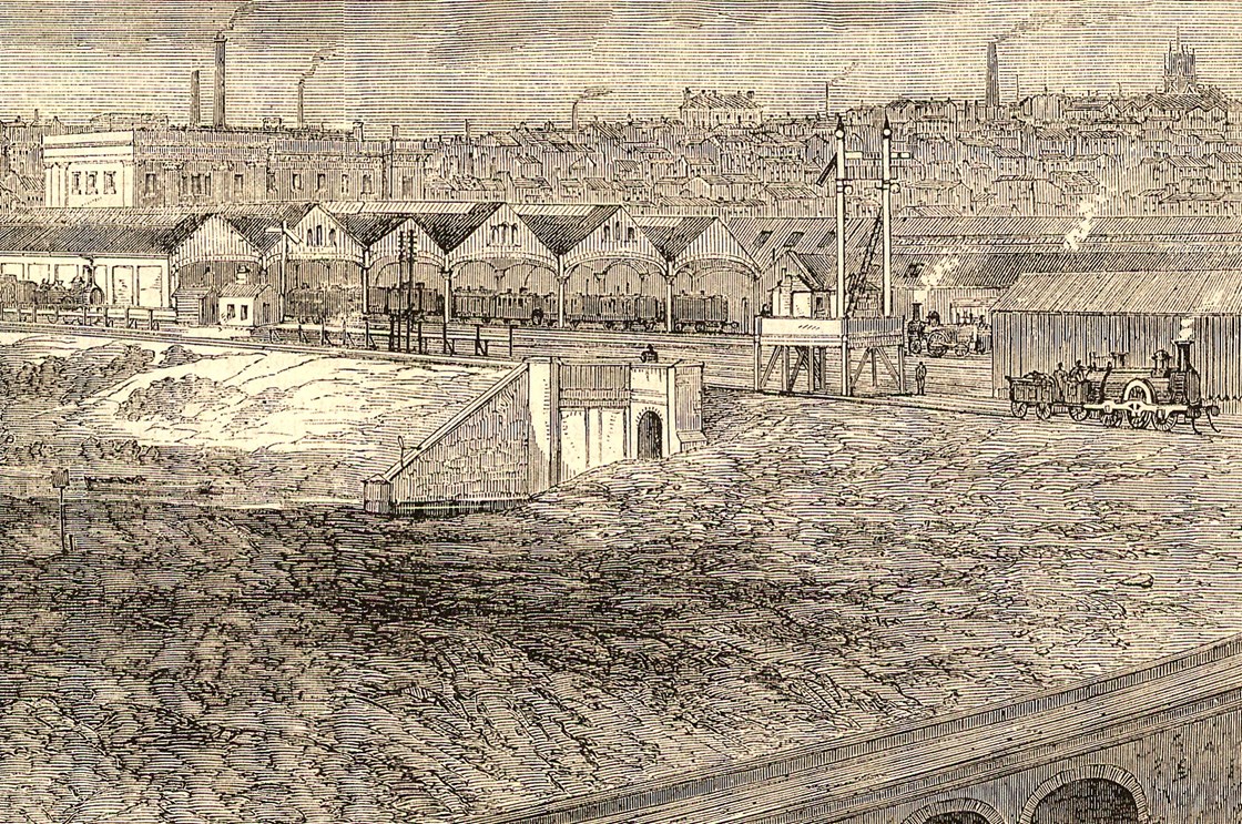 Detail of Curzon Street Station from Illustrated London News (18 September 1865): Credit: Illustrated London News
