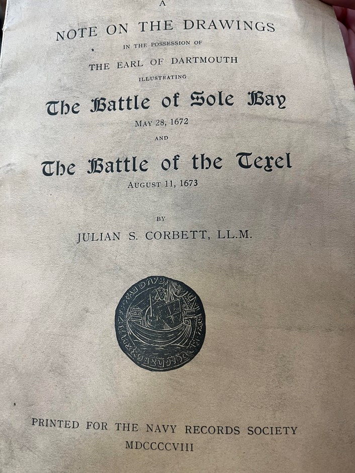 Leeds Central Library's naval battle: Accompanying guide to the step-by-step, illustrated account of the battles of Solebay and Texel which took place in the 1670s. Estimated to be more than 50 feet in length, the document itself dates from around 1908 and is among a collection of more than 3,000 books, pamphlets and periodicals donated by noted Leeds aristocrat, diplomat and naval history buff Sir Alvary Gascoigne.