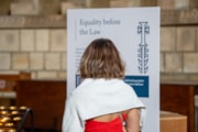 Visitors viewing the the Magna Carta and the North exhibition