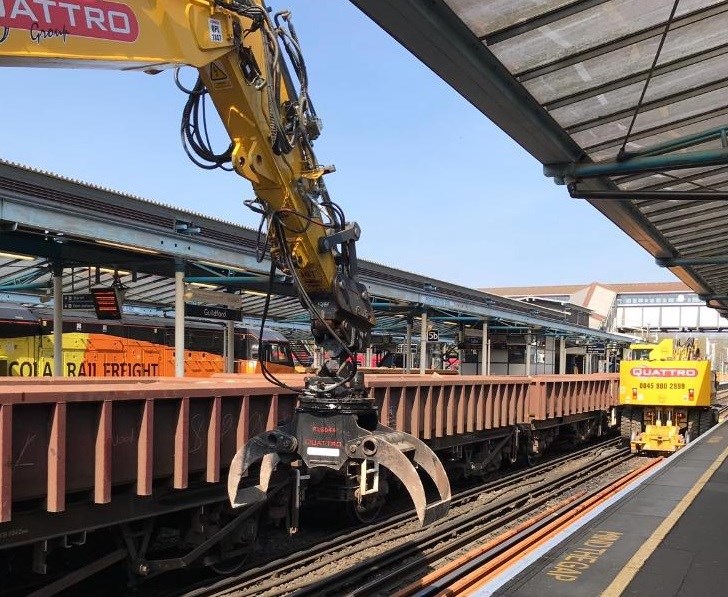 Guildford rail improvement works on track - midpoint project update reveals scale of vital works delivered to date: Guildford station new rails