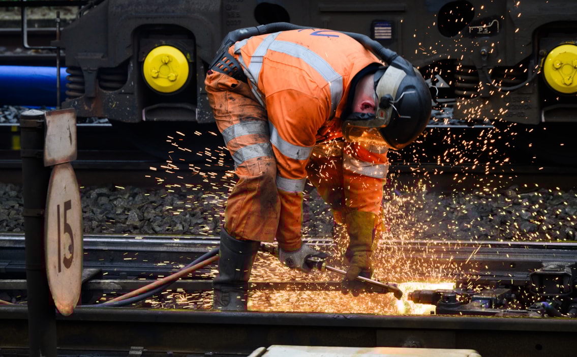PHOTO Welding at Willesden Junction during Easter rail upgrades 2026
