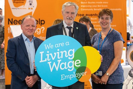 L-R Moray Council's Chief Executive, Roddy Burns, Civic Leader, Cllr John Cowe, and Leader of Moray Council, Cllr Kathleen Robertson