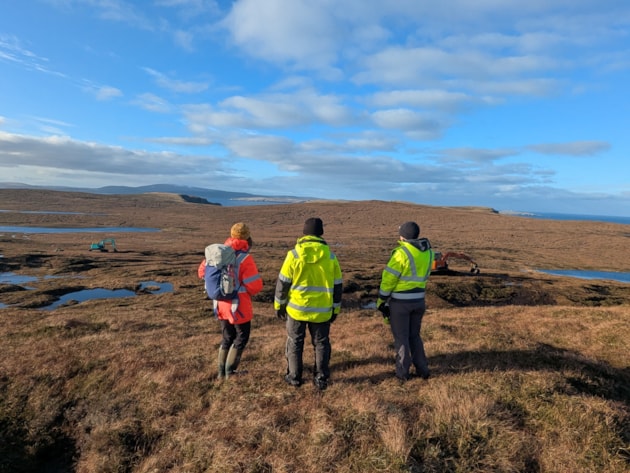 Manouk Wilkinson at a peatland restoration site in Shetland