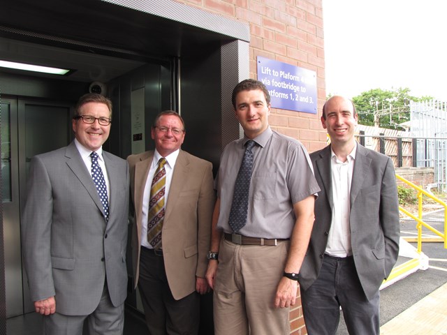 Mark Hunter MP and local councillors at Cheadle Hulme station