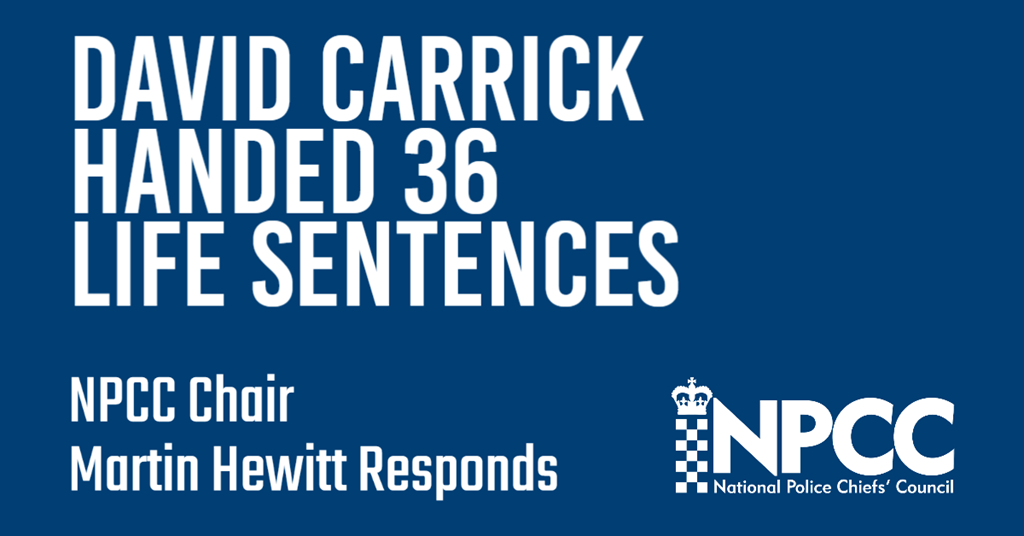 NPCC Chair Martin Hewitt responds to David Carrick sentencing