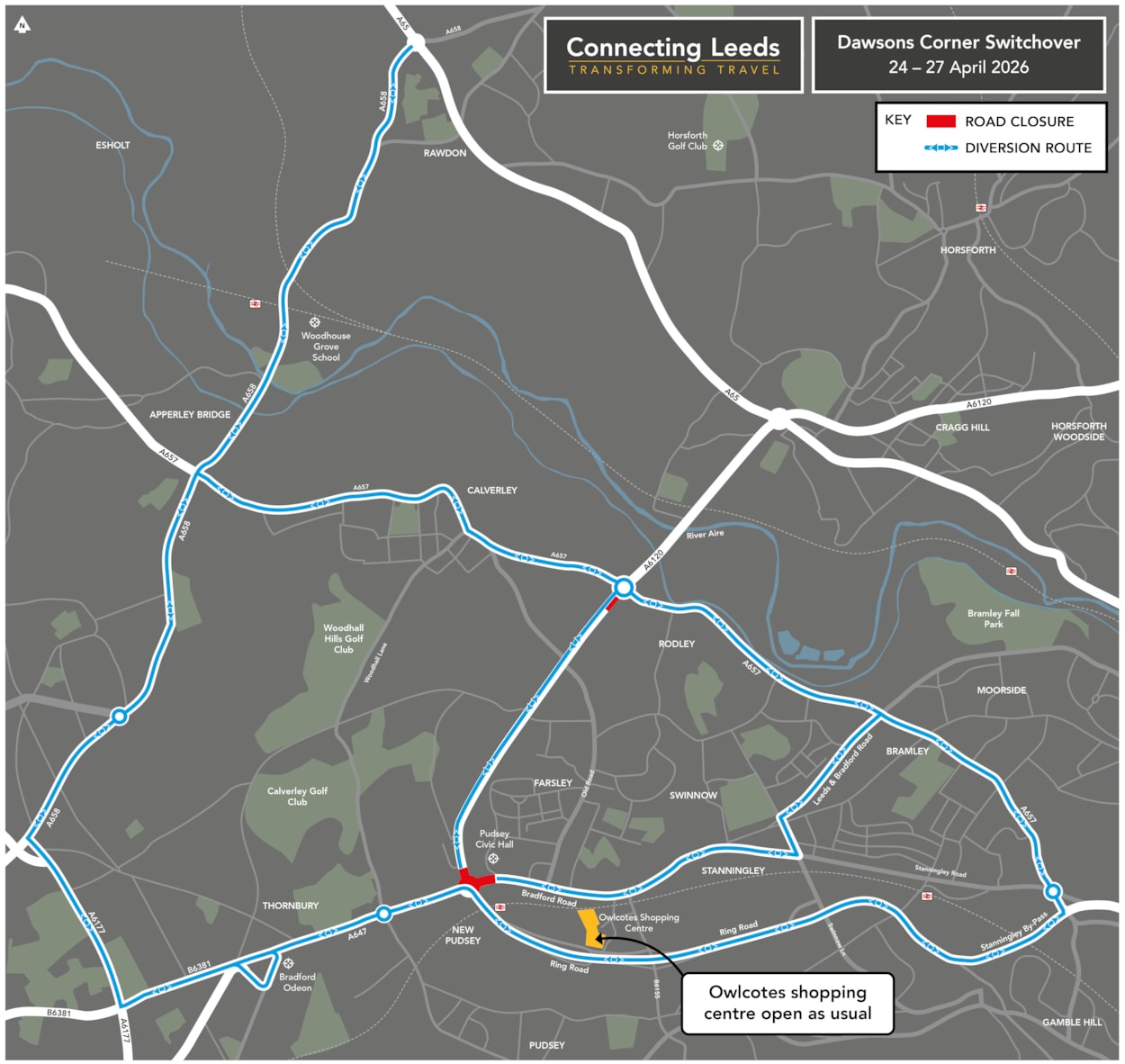 Dawsons weekend diversions for closures