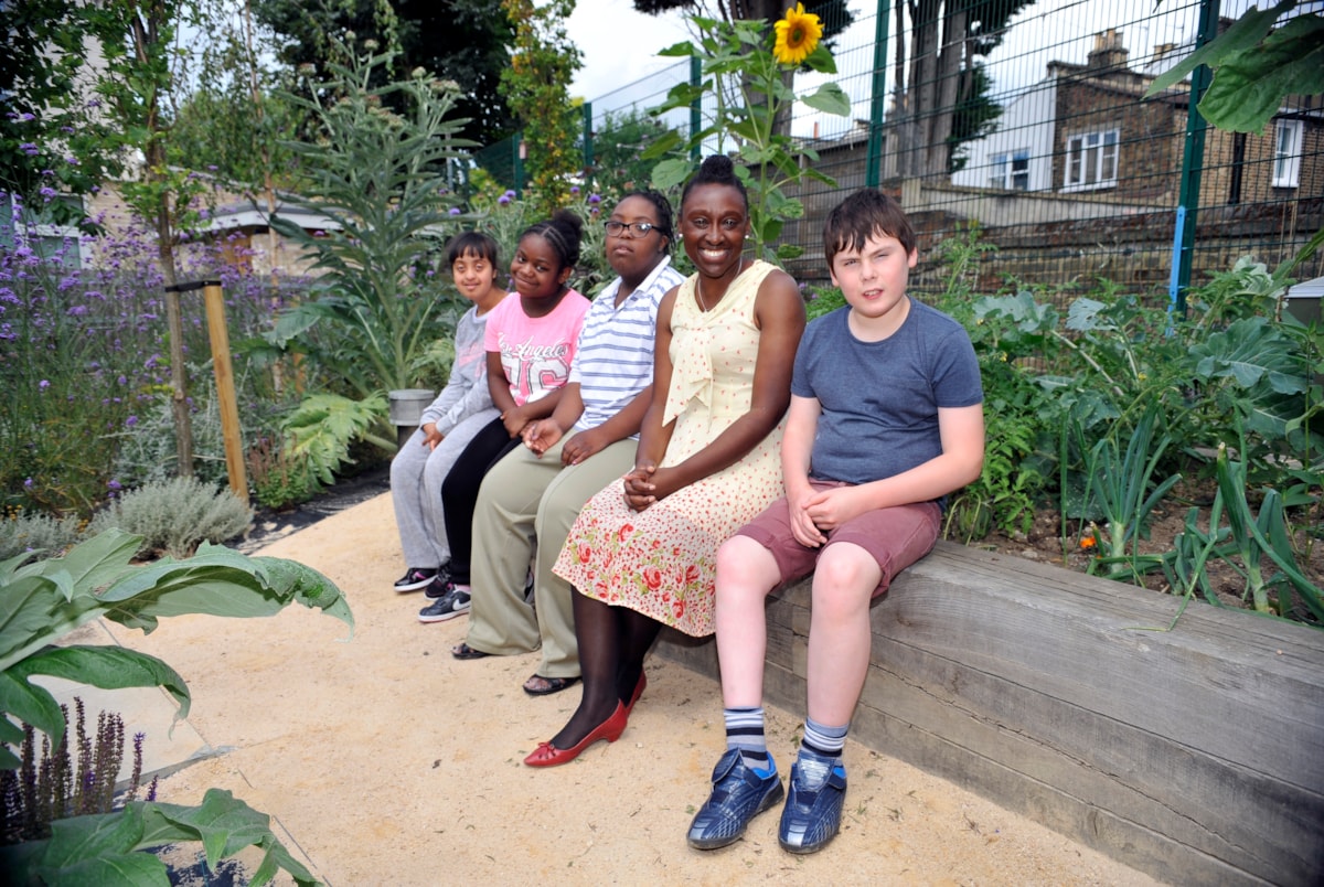 Cllr Anntoinette Bramble meets pupils at The Garden school